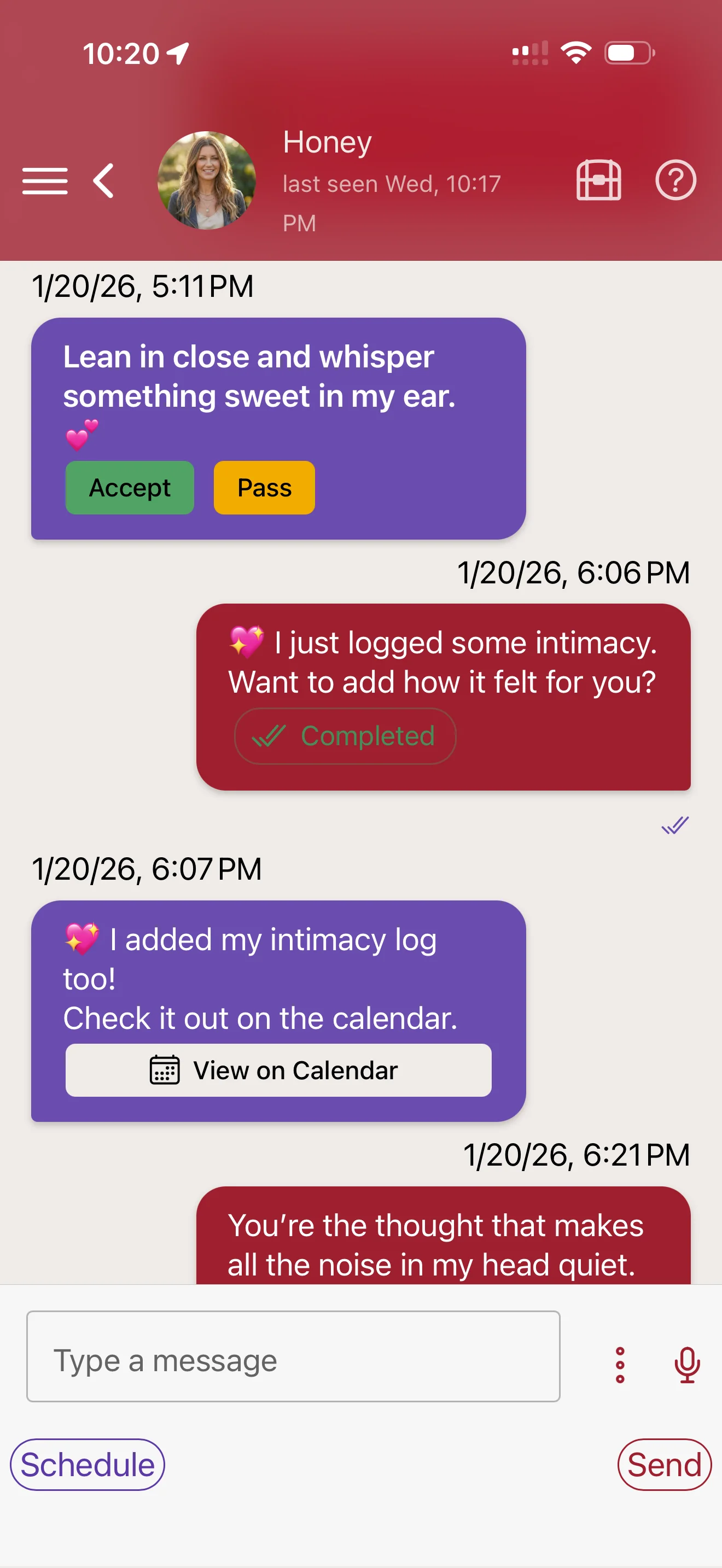 Encrypted Chat screen